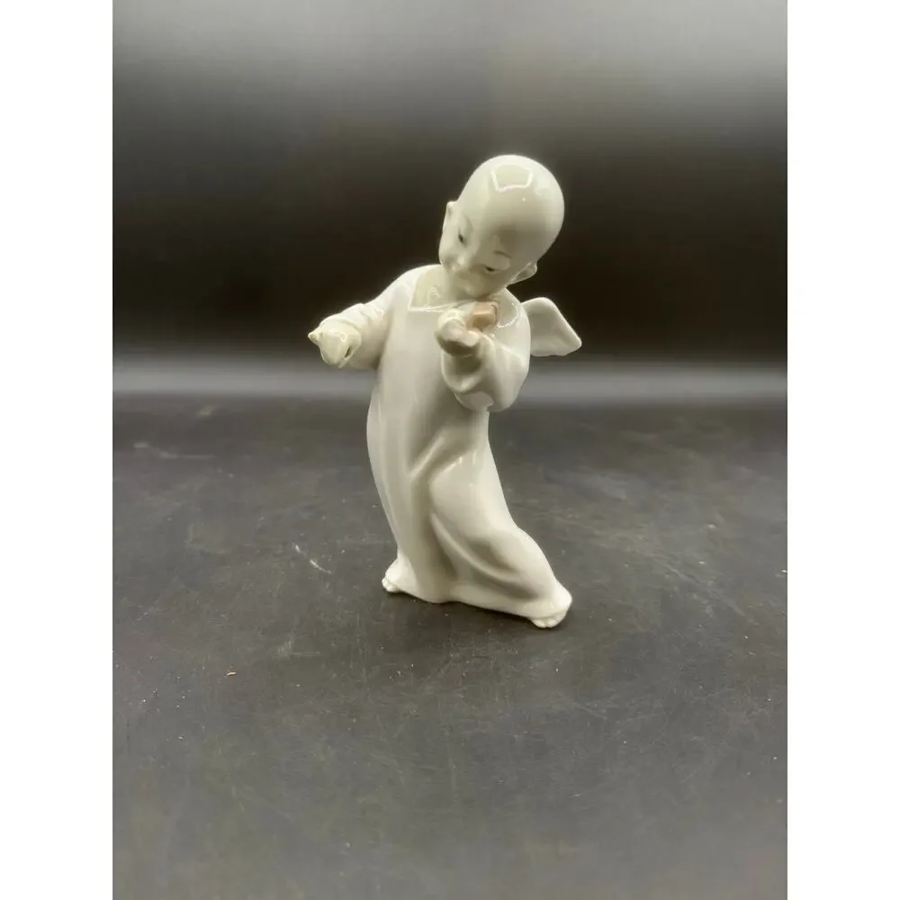LLADRO Spain Porcelain Asian Guardian Angel w/ Violin-F. Garcia #4536